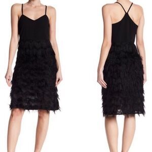 Free Generation Los Angeles Black Shaggy Fringe Dress Sleeveless Size S New